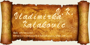 Vladimirka Kalaković vizit kartica